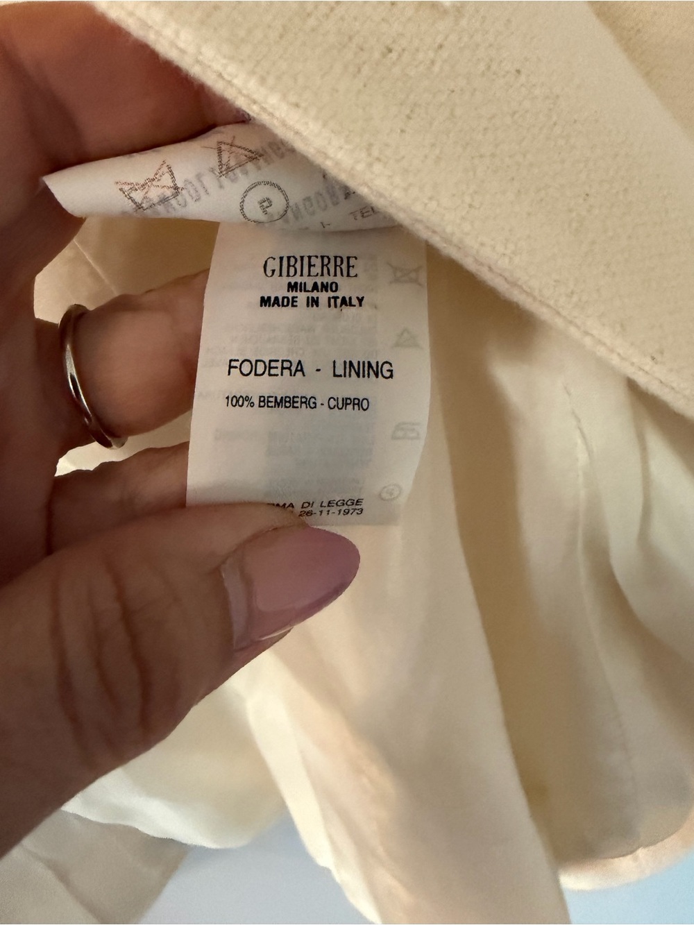 VINTAGE GBR Gibierre Donna Milan Cream Tailored Blazer Jacket - Made in Italy - Picture 8 of 9